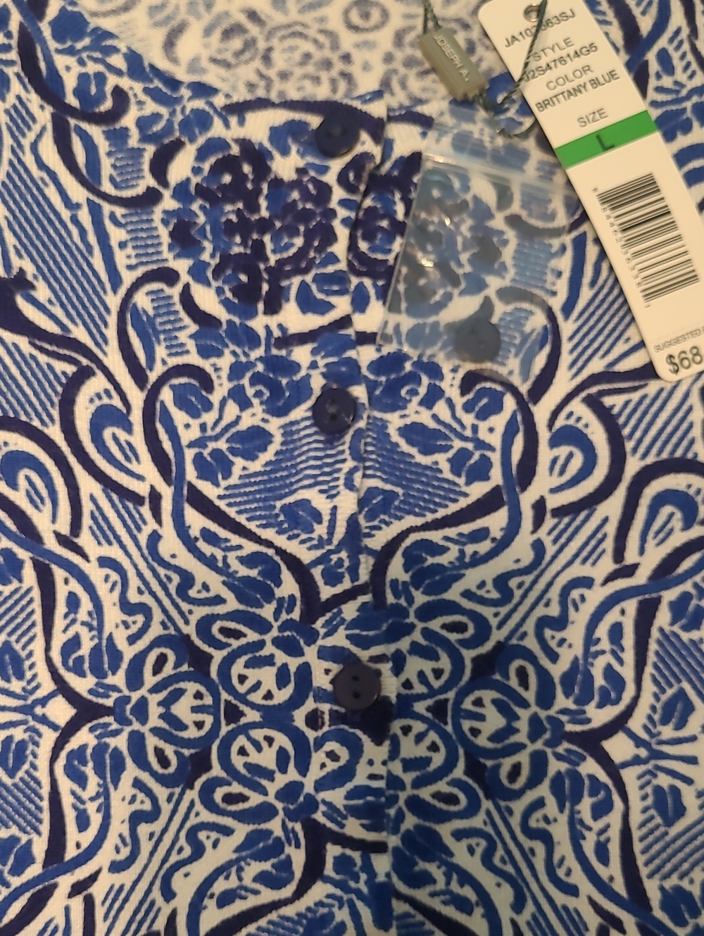 Joseph A. Paisley Print Blue Women's Sweater Size L - Picture 4 of 4